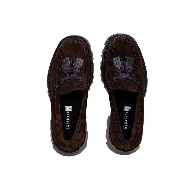 FRATELLI ROSSETTI braon ženske cipele od antilopa sa crnom kićankom