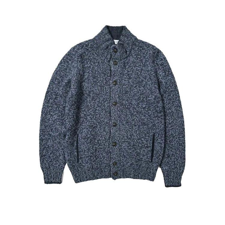 GRAN SASSO teget-plavi muški džemper sa kopčanjem na dugmad