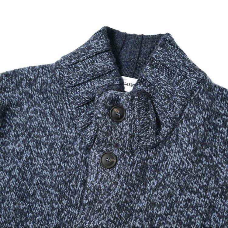 GRAN SASSO teget-plavi muški džemper sa kopčanjem na dugmad