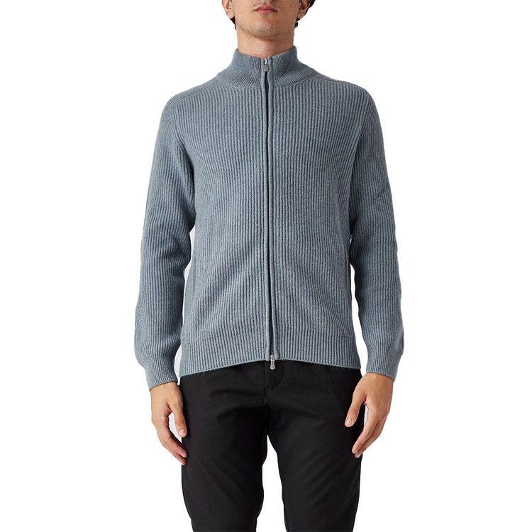 GRAN SASSO svijetlo plavi muški rebrasti džemper od kašmira