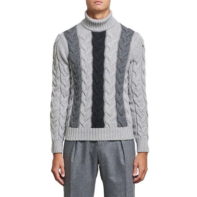 GRAN SASSO svijetlo siva muška rolka na pruge