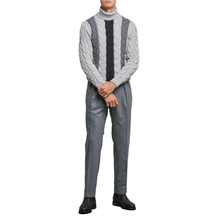 GRAN SASSO svijetlo siva muška rolka na pruge