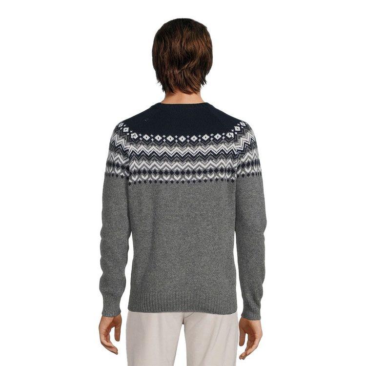 GRAN SASSO sivi muški džemper sa teget i bijelim šarama