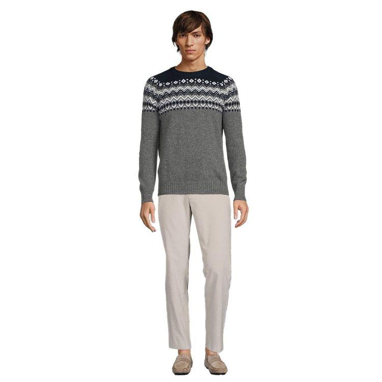 GRAN SASSO sivi muški džemper sa teget i bijelim šarama