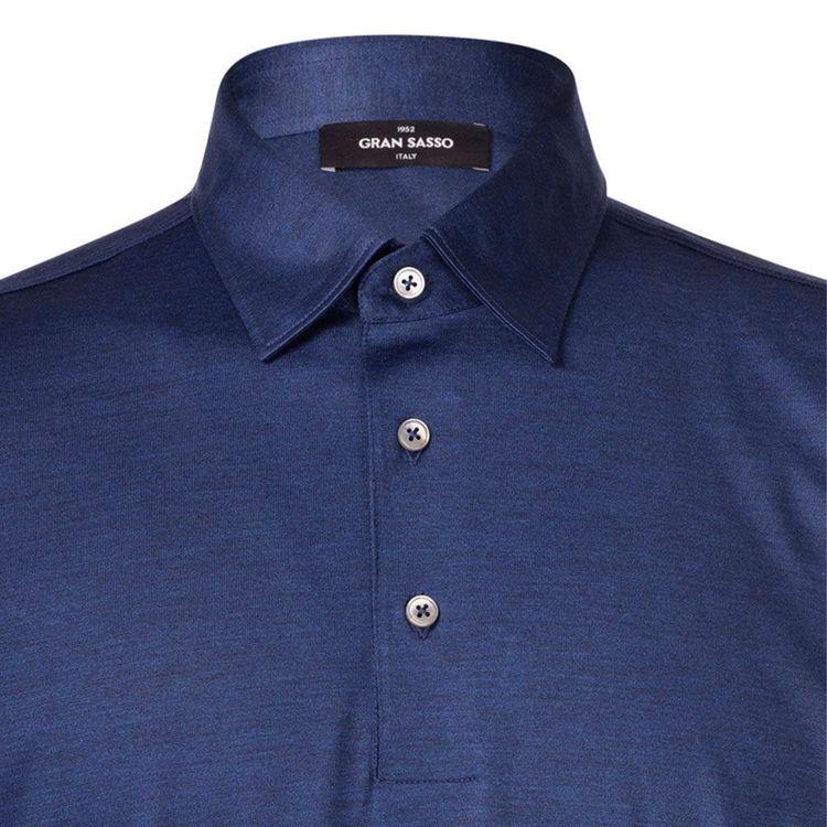 GRAN SASSO teget muška polo lanena majica
