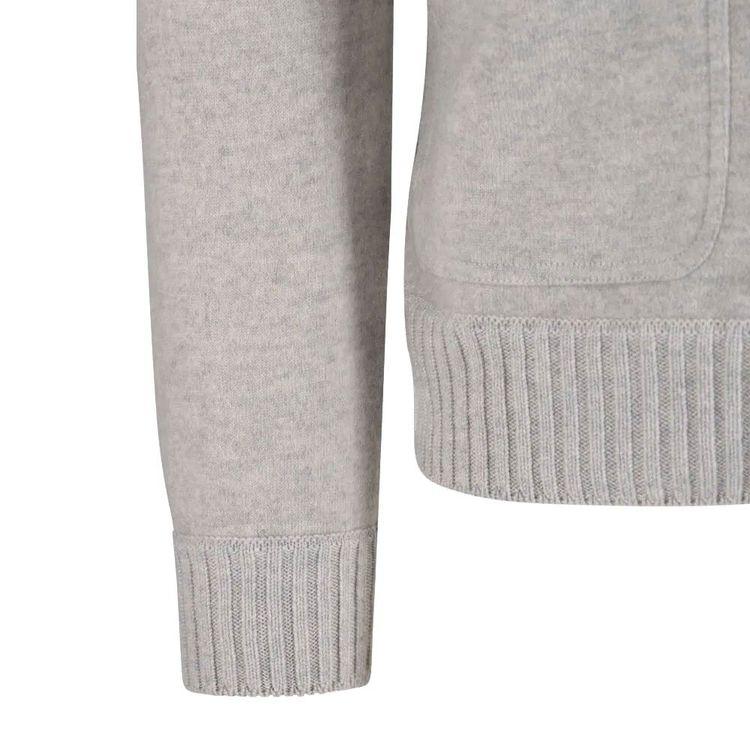 GRAN SASSO boja leda muški džemper na raskopčavanje od kašmira