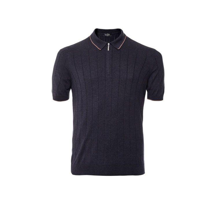 GRAN SASSO teget polo muška majica od svile