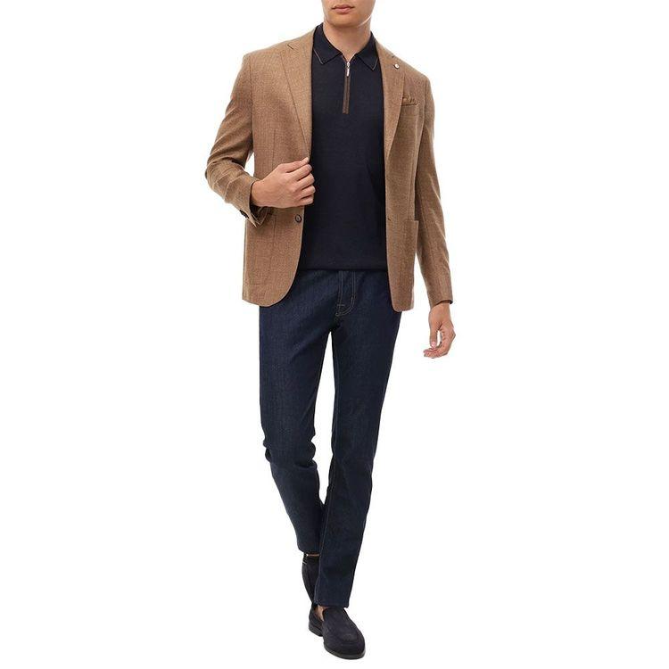 GRAN SASSO teget polo muška majica od svile