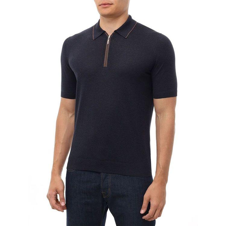 GRAN SASSO teget polo muška majica od svile