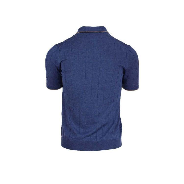 GRAN SASSO tamno plava polo muška majica od svile