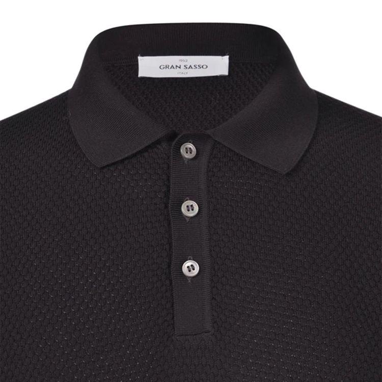 GRAN SASSO crna polo končana muška majica 