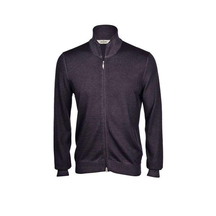 GRAN SASSO sivi muški džemper na rajsferšlus