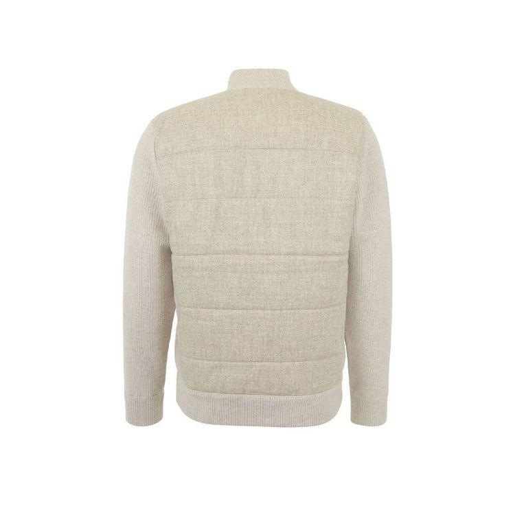 GRAN SASSO bež muška štepana jakna sa pletenim rukavima