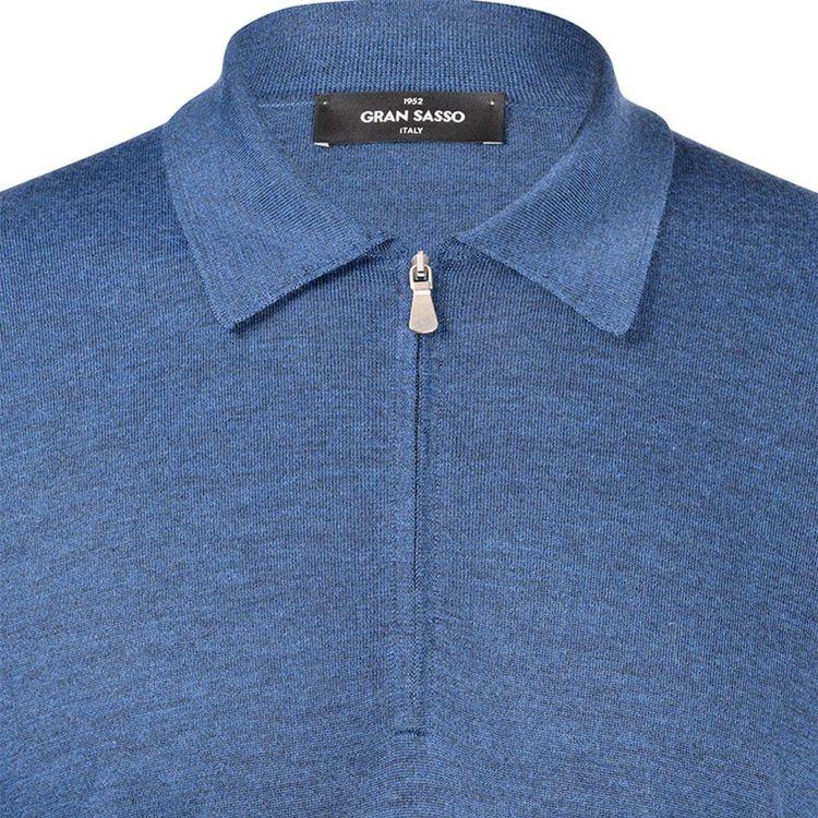 GRAN SASSO tamno plava polo muška majica sa rajfešlusom