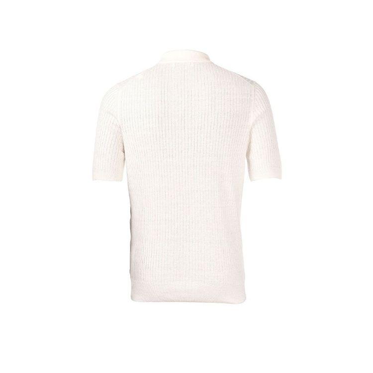 GRAN SASSO bijela polo muška rebrasta majica