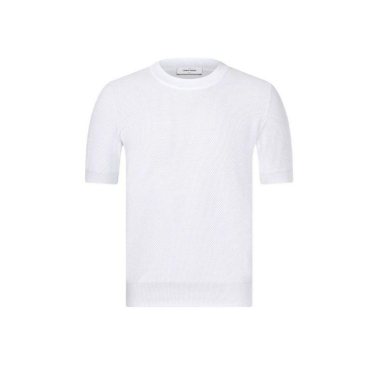 GRAN SASSO bijelo-svjetlo plava muška končana majica