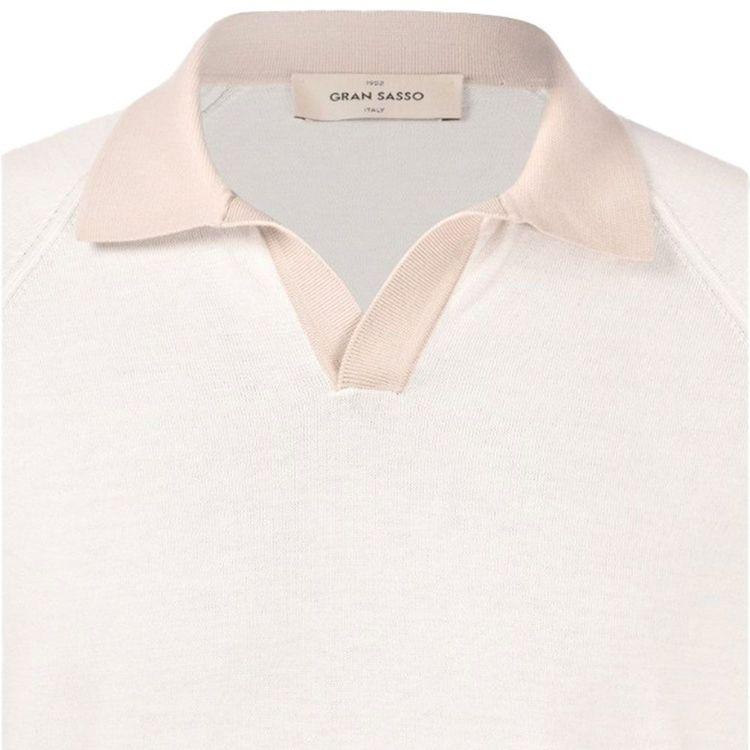 GRAN SASSO mliječno bijela polo muška majica od organskog pamuka