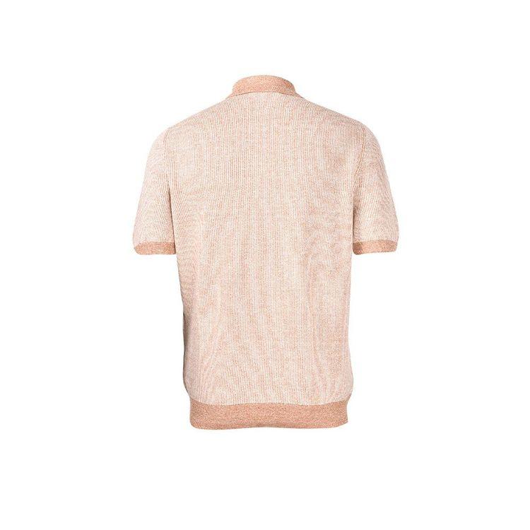 GRAN SASSO svijetlo braon polo muška rebrasta majica