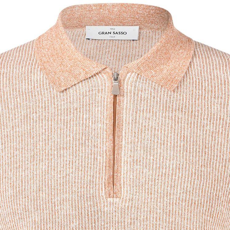 GRAN SASSO svijetlo braon polo muška rebrasta majica