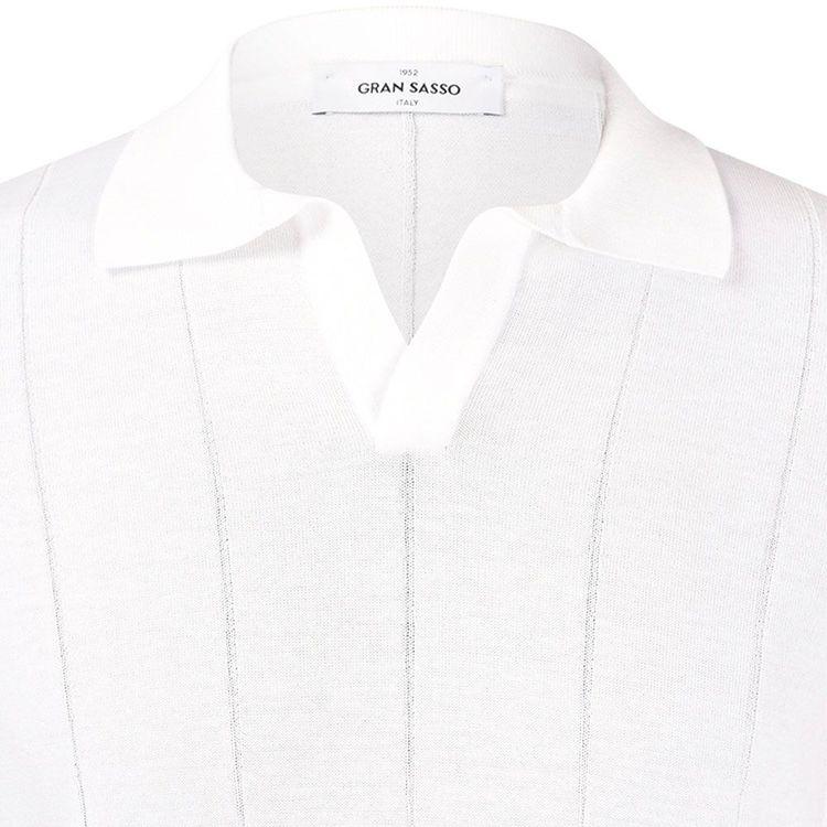 GRAN SASSO bijela polo muška rebrasta 