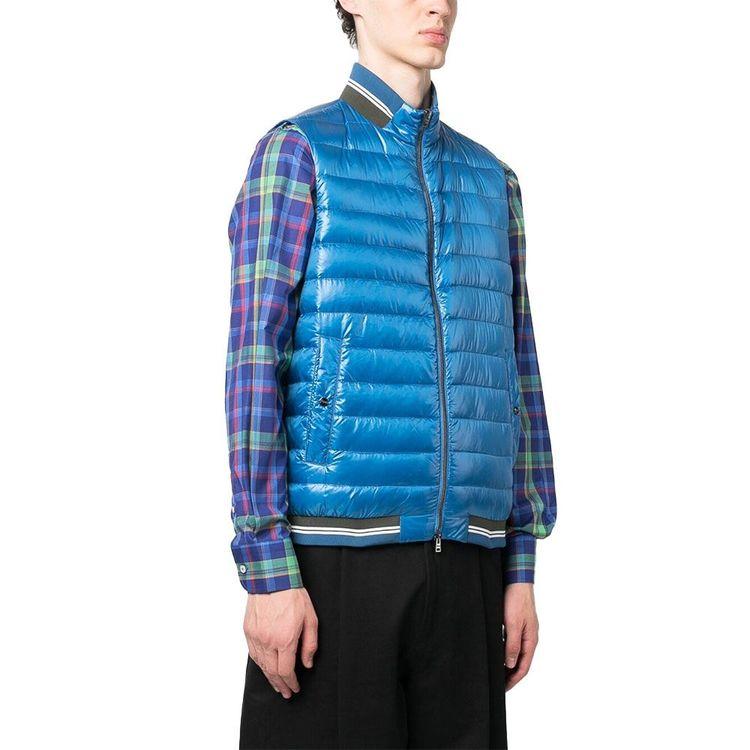 HERNO plavi muški štepani prsluk punjen perjem