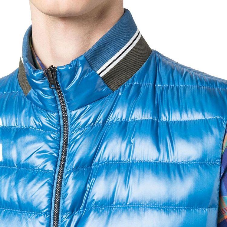 HERNO plavi muški štepani prsluk punjen perjem