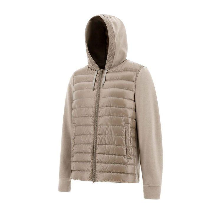 HERNO tamno bež bomber muška štepana jakna sa kapuljačom