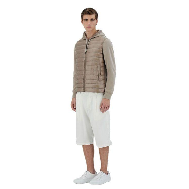 HERNO tamno bež bomber muška štepana jakna sa kapuljačom