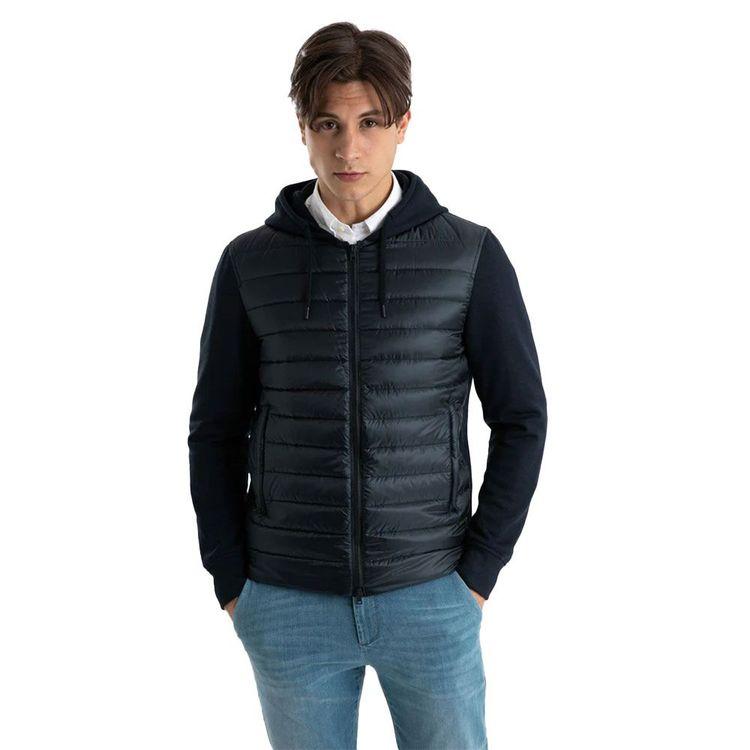 HERNO teget muška štepana jakna sa kapuljačom