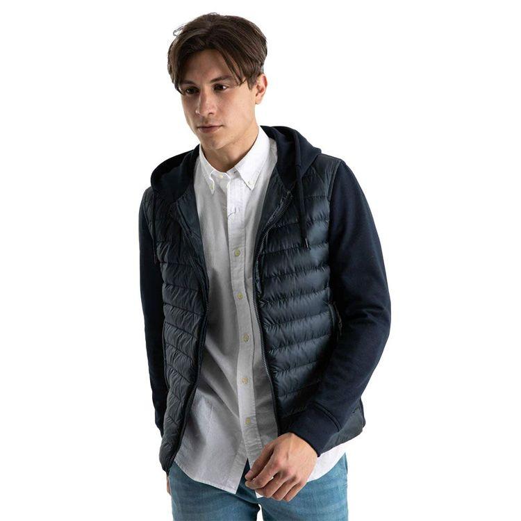 HERNO teget muška štepana jakna sa kapuljačom