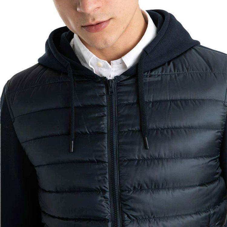 HERNO teget muška štepana jakna sa kapuljačom