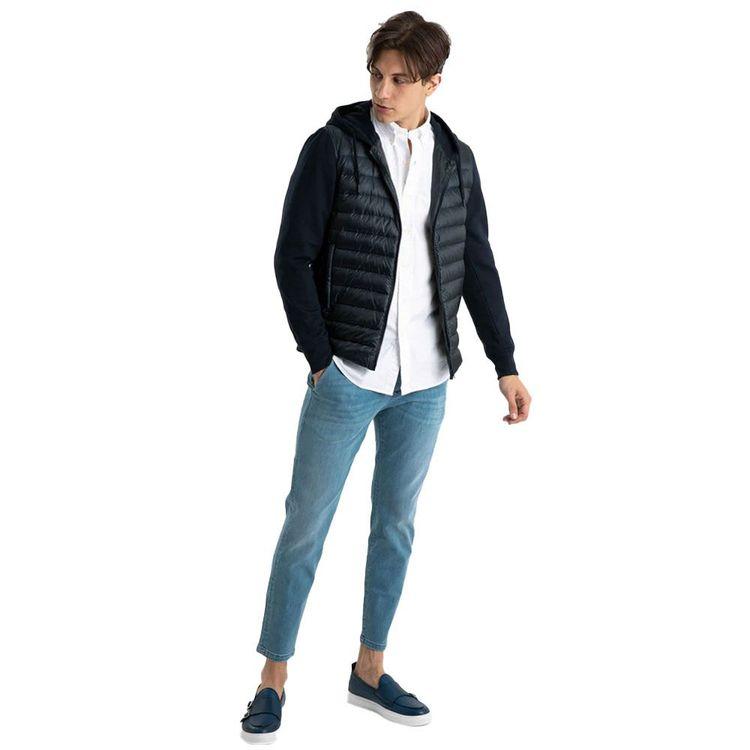 HERNO teget muška štepana jakna sa kapuljačom