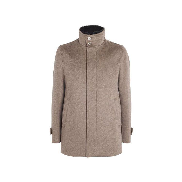 HERNO tamno bež muška jakna skriveno kopčanje