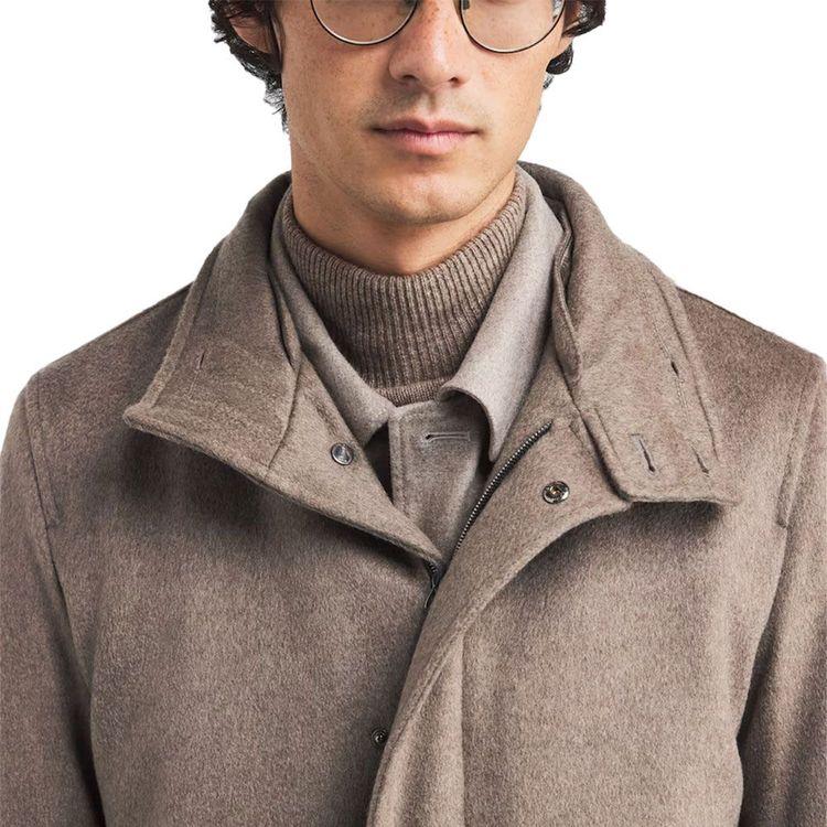 HERNO tamno bež muška jakna skriveno kopčanje