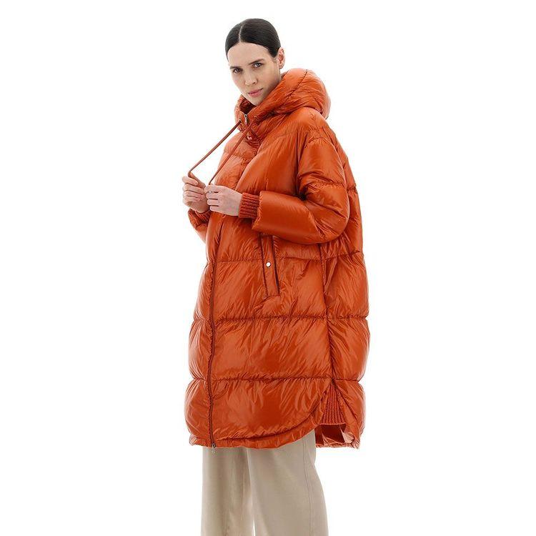 HERNO narandžasta ženska štepana jakna sa kapuljačom