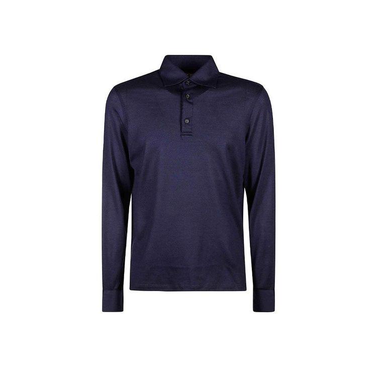 ISAIA teget polo muški džemper