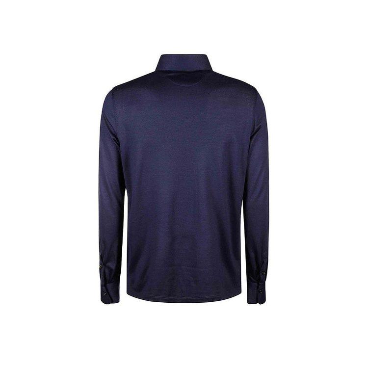 ISAIA teget polo muški džemper