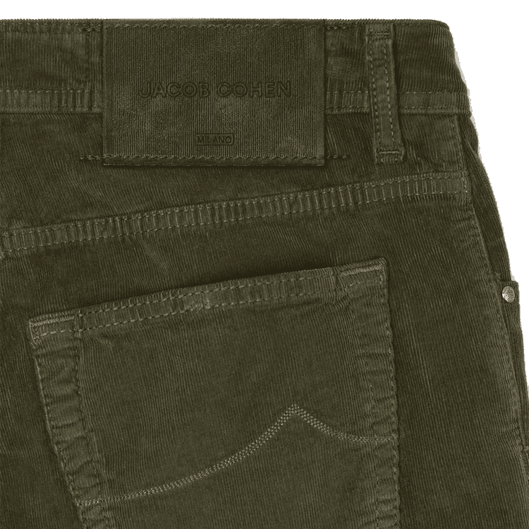 JACOB COHEN maslinaste muške somot pantalone