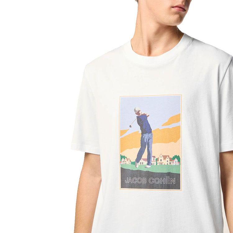 JACOB COHEN bijela muška majica sa golf printom