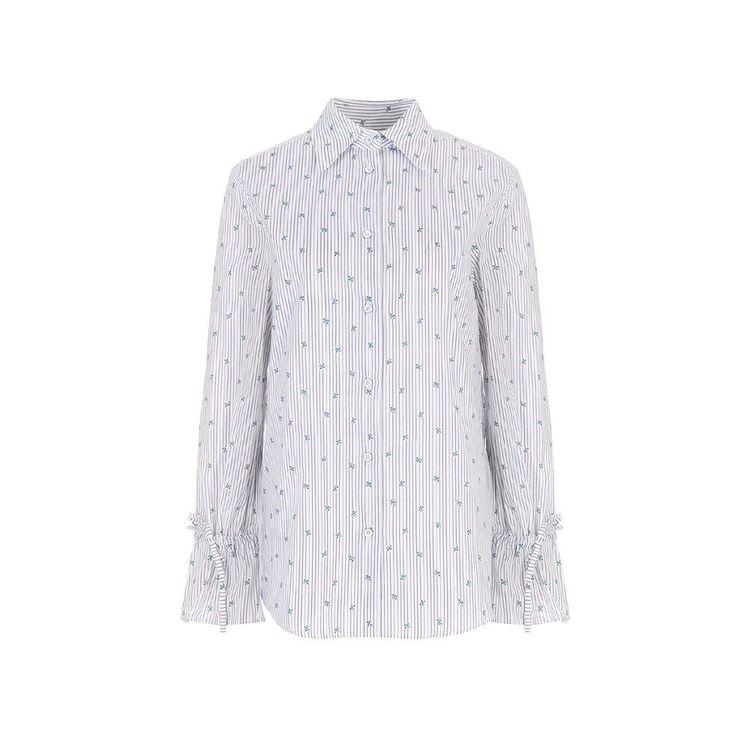 JACOB COHEN bijela prugasta ženska košulja sa cvjetnim paternom