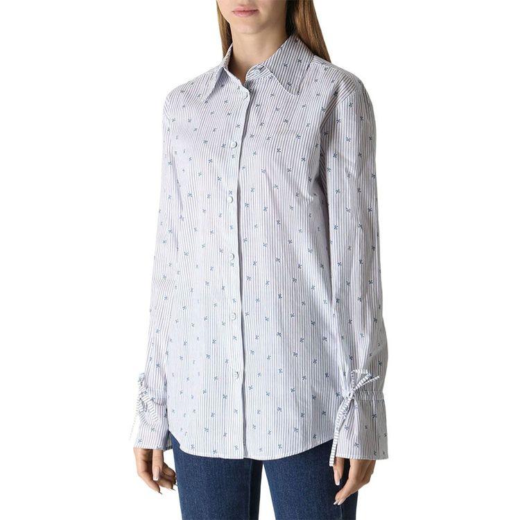 JACOB COHEN bijela prugasta ženska košulja sa cvjetnim paternom