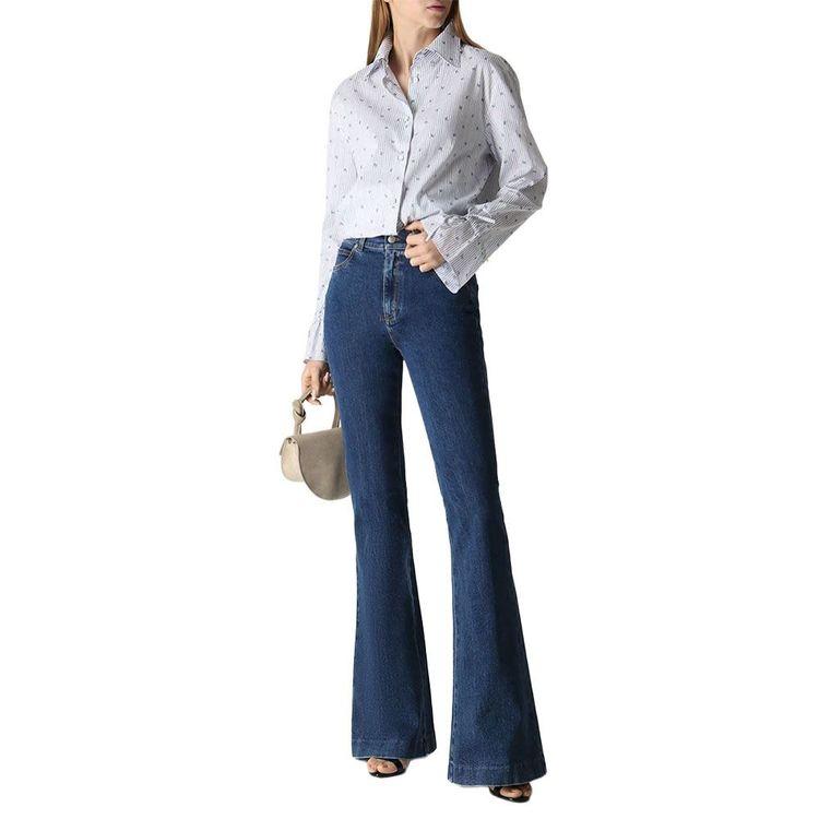 JACOB COHEN bijela prugasta ženska košulja sa cvjetnim paternom