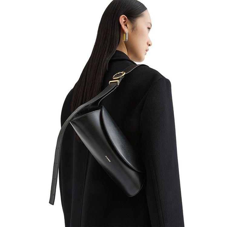 JIL SANDER Cannolo crna ženska tašna od kože