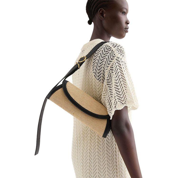 JIL SANDER Cannolo bež ženska tašna od rafije 