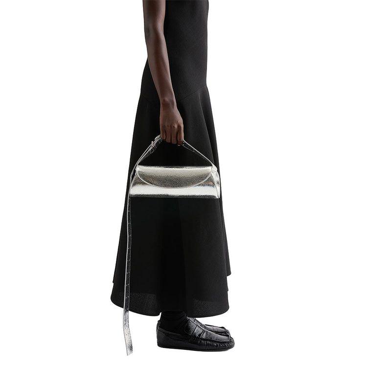 JIL SANDER Cannolo srebrna ženska tašna od kože