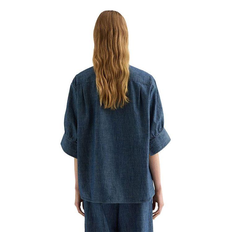 JIL SANDER teksas ženska oversized košulja sa puf rukavima