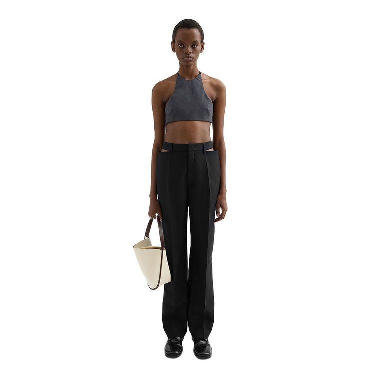 JIL SANDER crne ženske pantalone sa otvorom sa strane