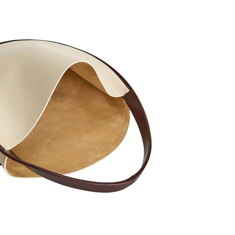 JIL SANDER Pivot Hobo svijetlo bež ženska tašna sa braon obodom