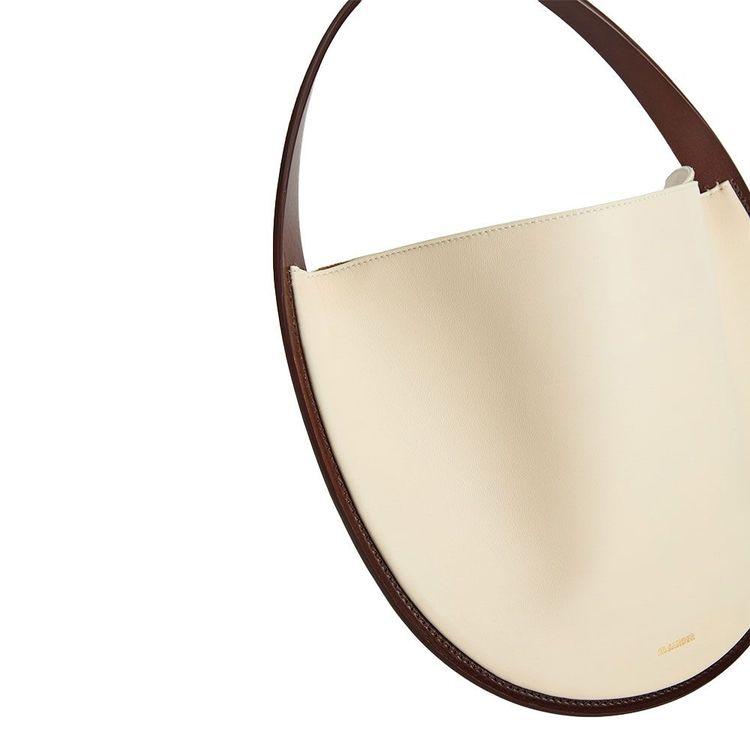 JIL SANDER Pivot Hobo svijetlo bež ženska tašna sa braon obodom