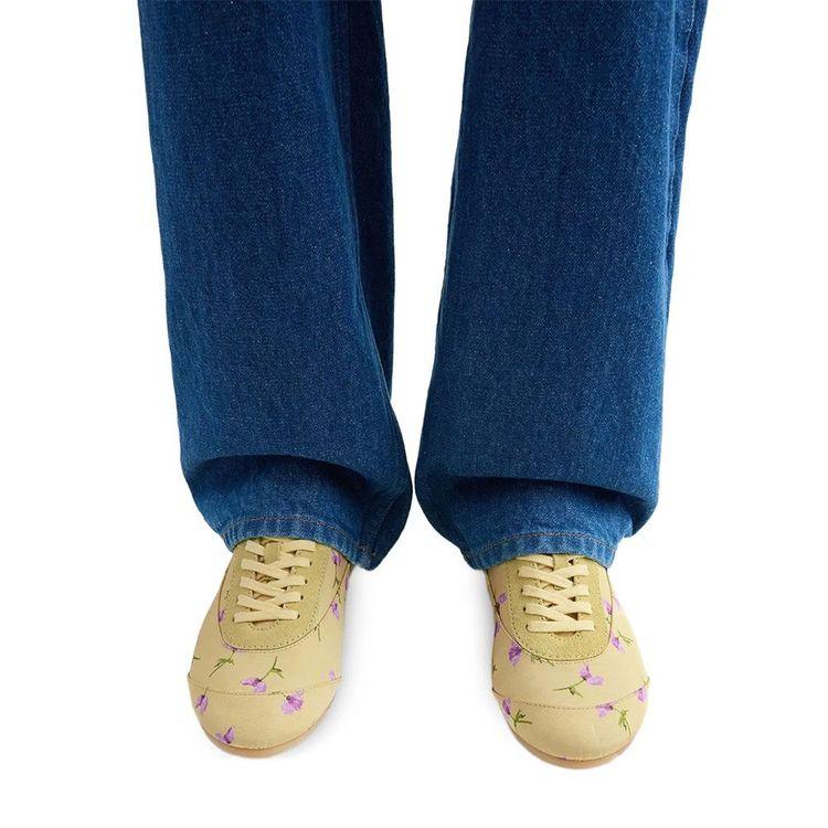 JIL SANDER žute ženske patike sa cvjetnim printom